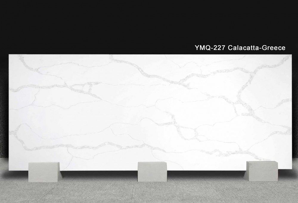 Calacatta Alaska White YMR Quartz Countertops Yomi Stone